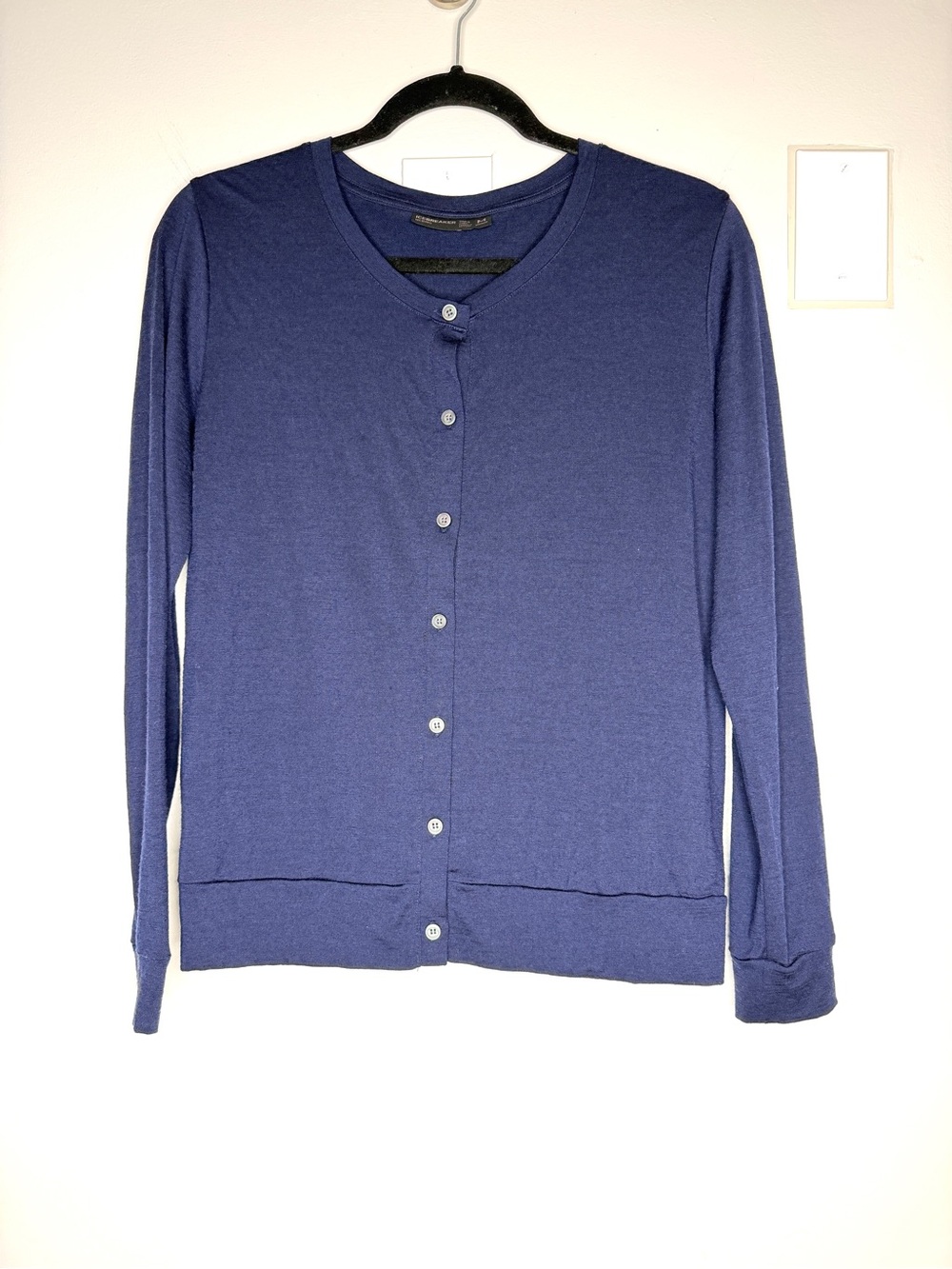 Icebreaker Merino Wool Button Down Cardigan Navy Blue Size M